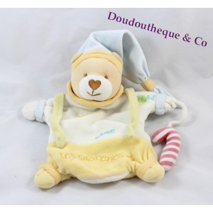  Doudou plat Ours Noé BABY NAT sucrerie marionnette 