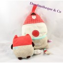 Doudou Hibou / Chouette mouchoir POMMETTE oiseau