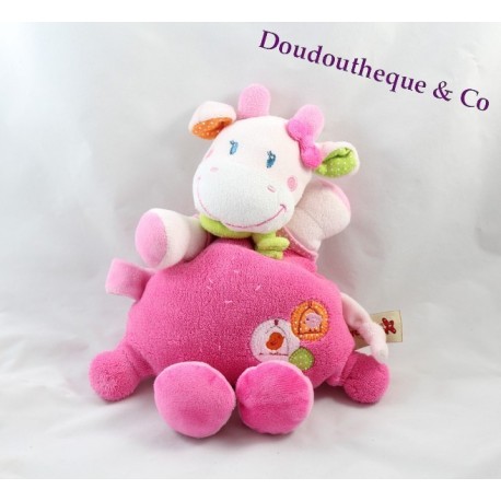 Peluche Ane Cheval bleu semi plat NICOTOY grelot Peluche Ane Cheval bleu semi plat NICOTOY grelot