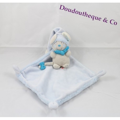 Doudou Taschentuch Maus NICOTOY blau grau Kappe 30 cm Doudou Taschentuch Maus NICOTOY blau grau Kappe 30 cm