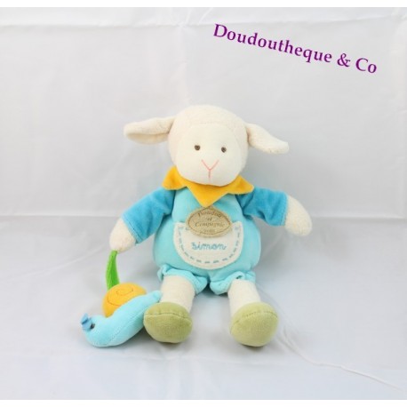 Plüschschafe Simon DOUDOU und COMPAGNIE Schnecke blau gelb Plüschschafe Simon DOUDOU und COMPAGNIE Schnecke blau gelb