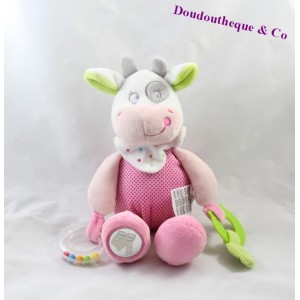 Doudou Aktivität Kuh KINDER MOTS SPIEGEL ROSA SPIEGEL 26 cm