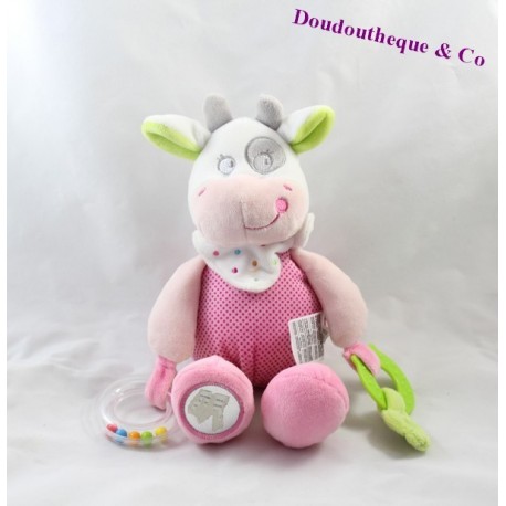 Doudou Aktivität Kuh KINDER MOTS SPIEGEL ROSA SPIEGEL 26 cm