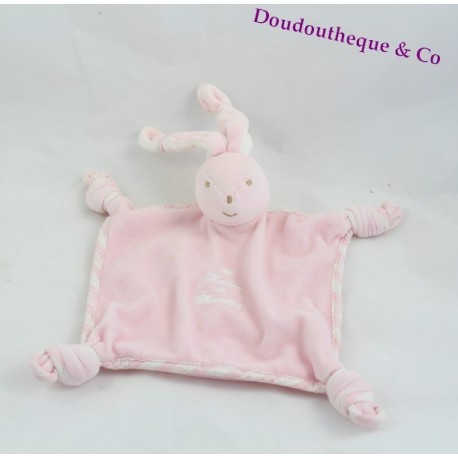 Doudou Plat Lapin Rose TARTINE ET CHOCOLAT 20 cm