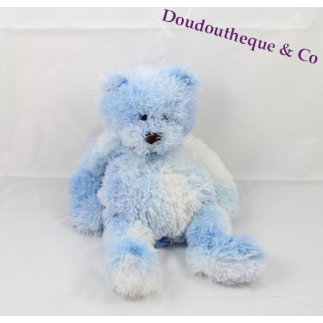 Peluche Ours blanc et bleu chiné CMP 28 cm Peluche Ours blanc et bleu chiné CMP 28 cm