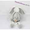 Felpa de conejo gris pañuelo blanco bebé NAT ' 24 cm pacificador