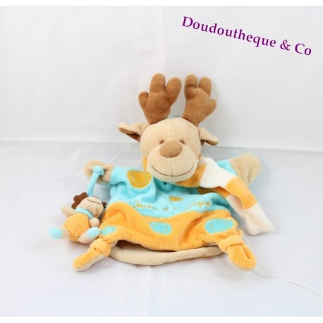 Doudou marionnette Cerf et son bébé DOUDOU ET COMPAGNIE