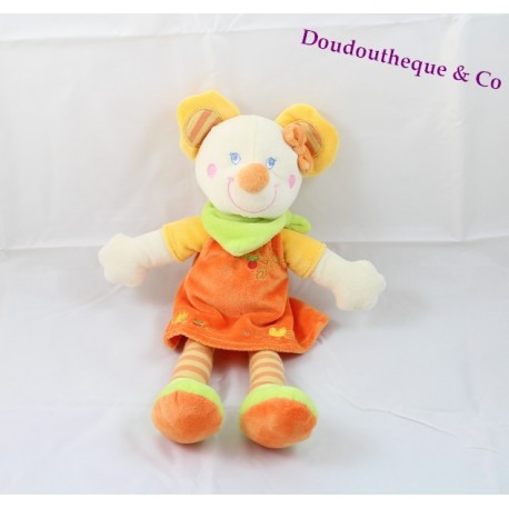 Lächeln Maus MOTS VON ENFANTS Orange Kleid Leclerc 34 cm Lächeln Maus MOTS VON ENFANTS Orange Kleid Leclerc 34 cm
