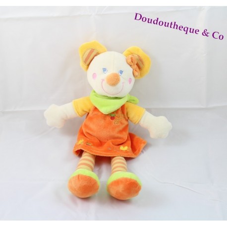 Lächeln Maus MOTS VON ENFANTS Orange Kleid Leclerc 34 cm