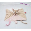 Doudou dish Biche Rosy Faon NATTOU Emil and Rosy pink tether