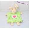Doudou flat puppet rabbit turtle green KALOO 26 cm