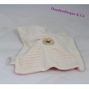 Doudou plat ane, cheval TEX BABY rose 19x19cm