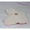 Doudou plat ane, cheval TEX BABY rose 19x19cm