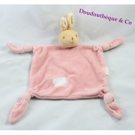 KALOO Lilirose rosa Kaninchen flache Decke 4 Samt-Rückenschleifen KALOO Lilirose rosa Kaninchen flache Decke 4 Samt-Rückenschleifen