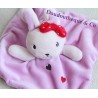 Doudou rabbit NICOTOY square dish purple with hearts