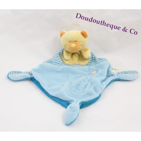 Doudou flach bären rauten VETIR blau Bienen Knoten Doudou flach bären rauten VETIR blau Bienen Knoten