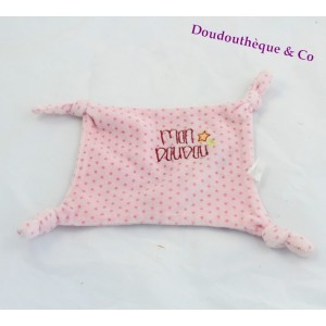 Doudou plat carré rose à pois CAREL 