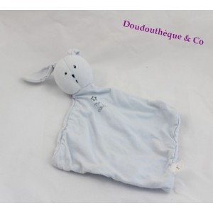 Doudou plat Lapin bleu PETIT BATEAU mon étoile 29 cm  	