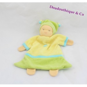 Doudou poupée PEPPA vert et jaune 25cm
