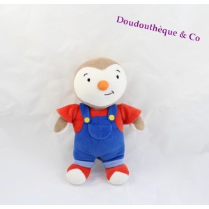 Peluche T'choupi AJENA NOUNOURS 24 cm salopette rouge et bleu