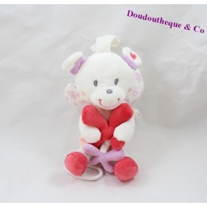 Musikalischen Teddybär WANGENKNOCHEN Schmetterling Flügel rosa lila Intermarché 23 cm