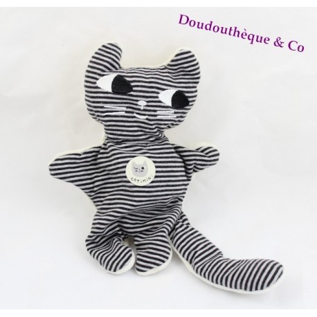 Doppelseitige Katze CATIMINI weiß und schwarz reversibel 24 cm Doppelseitige Katze CATIMINI weiß und schwarz reversibel 24 cm