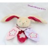 Flat cuddly toy Bunny BABY NAT' pink white purple luminescent star glows in the dark 23 cm
