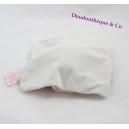 Doudou conejito plano frazada y compañía Célestine pétalo color de rosa blanco 23 cm