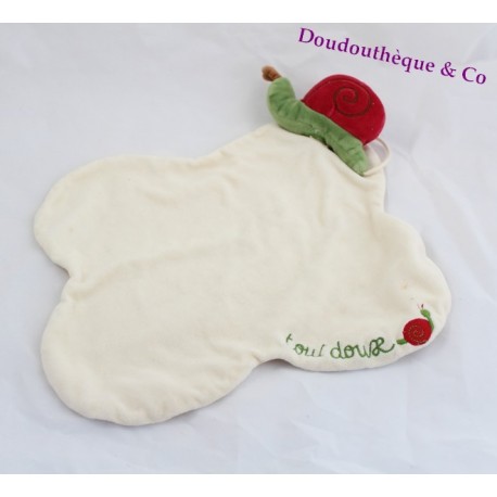 Doudou plat Escargot DPAM DU PAREIL AU MEME tout doux 28 cm