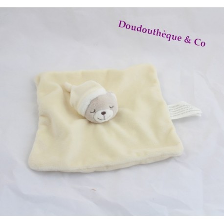 Flaches Kuscheltier Bär KIMBALOO gelb quadratisch 20 cm Flaches Kuscheltier Bär KIMBALOO gelb quadratisch 20 cm