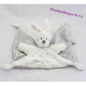 Doudou flat rabbit SIMBA TOYS BENELUX star rabbit gray white Laline Nicotoy 25 cm