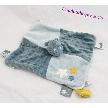 Doudou plat Victor dragon NOUKIE'S Victor et Lucien Tidou bleu attache tétine Doudou plat Victor dragon NOUKIE'S Victor et Lucien Tidou bleu attache tétine