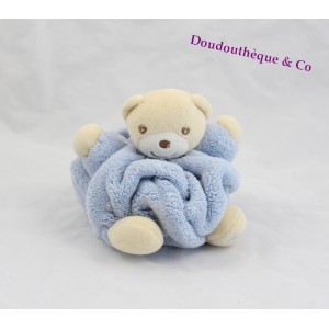 Mini doudou ours KALOO bleu clair plume attache tétine 12 cm