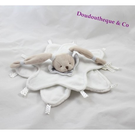 Doudou flat heavenly white BLANKIE and company rabbit star my blankie 26 cm