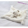 Flat cuddly toy bear NICOTOY white scarf bandanas brown 24 cm