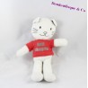 Doudou chat TAPE A L'OEIL tee shirt rouge Anti chagrin 26 cm