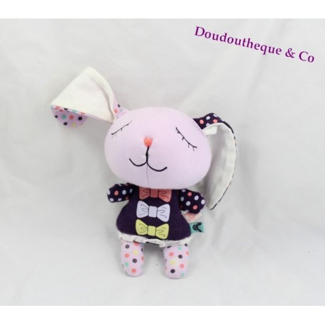 Kaninchen Kuscheltier WEIZENKORN lila rosa Polka Dots Schleife 19 cm Kaninchen Kuscheltier WEIZENKORN lila rosa Polka Dots Schleife 19 cm