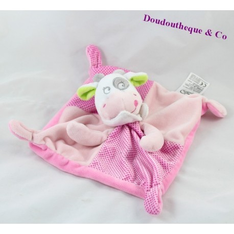 Doudou cow words of LECLERC children pink pea dish 