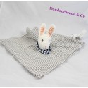 Doudou flach kaninchen IKEA LEKA gestreift grau weiß Tücher blau erbsen weiß 27 cm