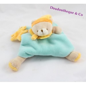 Doudou ours DOUDOU ET COMPAGNIE Graffitis ours menthe bleu vert orange