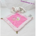 Rabbit flat comforter Mots d'enfants pink rhombus owl fox Leclerc