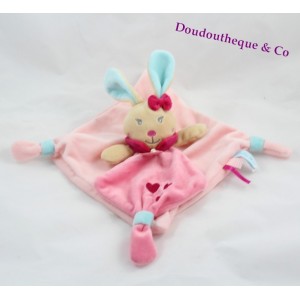 Doudou lapin plat bleu Mila Baby Nat