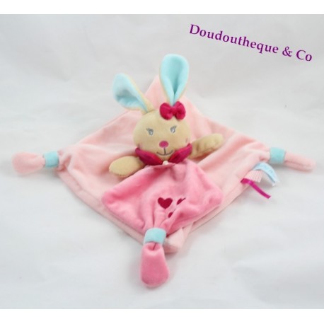 Doudou lapin plat bleu Mila Baby Nat