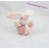 Mini doudou lapin KALOO lilirose fleurs attache tétine 13 cm
