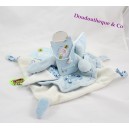 Doudou et Compagnie Lapin plat bleu fleuri tatoo