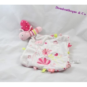 Doudou flat Butterfly SIMBA TOYS Nicotoy pattern pink flowers embroidered 28 cm