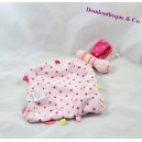 Doudou planas flores de color rosa patrón mariposa SIMBA juguetes Nicotoy bordadas 28 cm