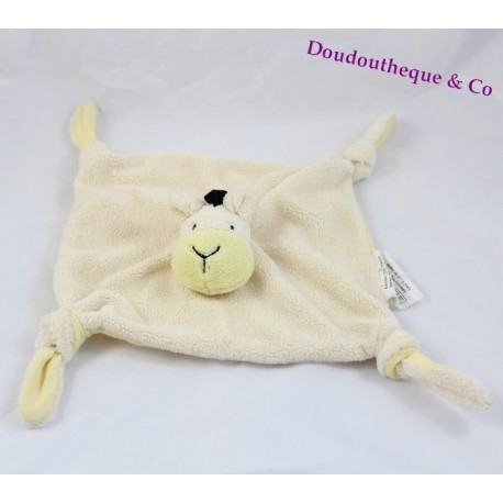 Doudou flachen schwarzen gelbe Mähne BABOU Pferd Zebra 4 Knoten 28 cm Doudou flachen schwarzen gelbe Mähne BABOU Pferd Zebra 4 Knoten 28 cm