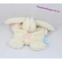 Doudou rabbit flat BABY NAT' white rose cross belly hugs