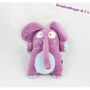 Doudou éléphant DPAM violet grande trompe 22 cm